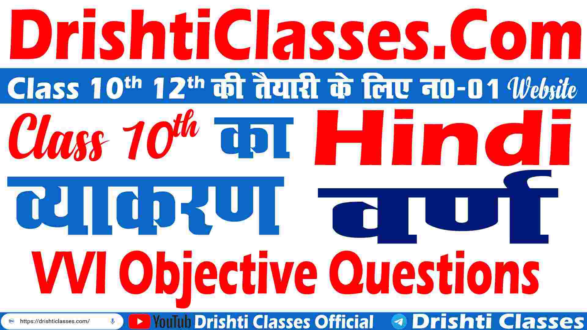 Hindi Grammar chapter-2 वर्ण VVI Objective Question, hindi grammar vvi objective question for class 10th, 10th vyakaran objective question